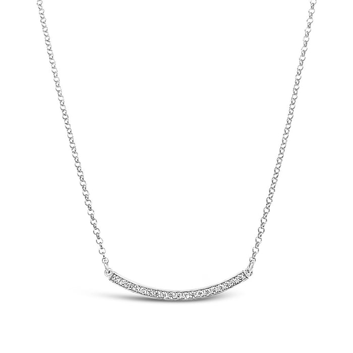 CZ Curved Bar Necklace