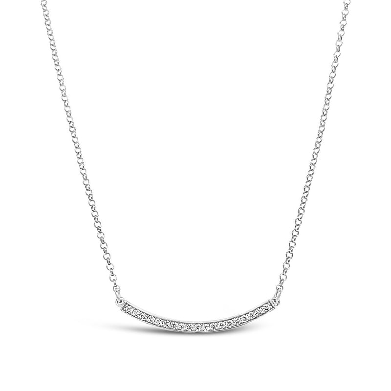 CZ Curved Bar Necklace
