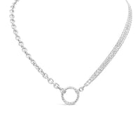 Fancy Cable and Multiple Chain Necklace & Twisted Ring