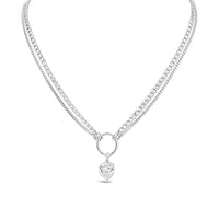 Statement Curb Necklace-White