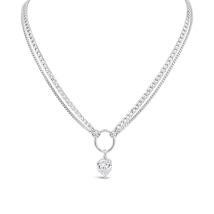 Statement Curb Necklace-White