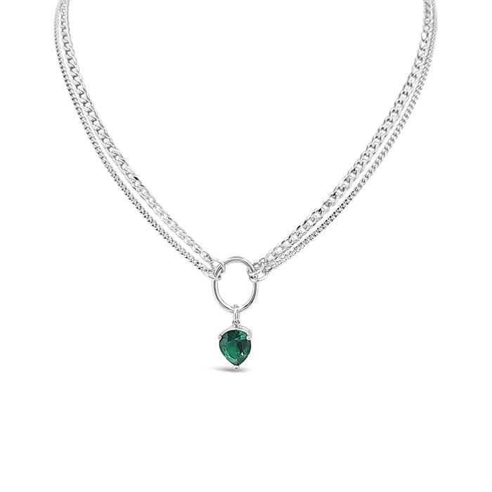 Statement Curb Necklace Emerald