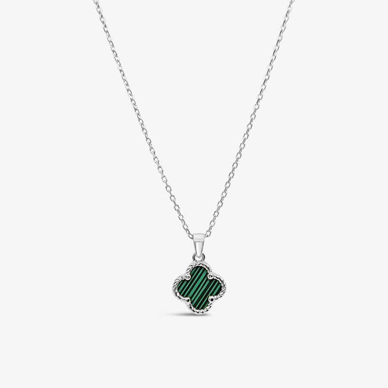 Twisted Clover Pendant- Malachite