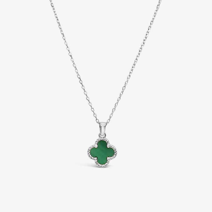 Twisted Clover Pendant-Green Onyx