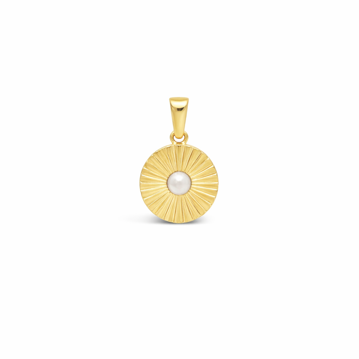 Pendentif médaillon-perles d'eau douce