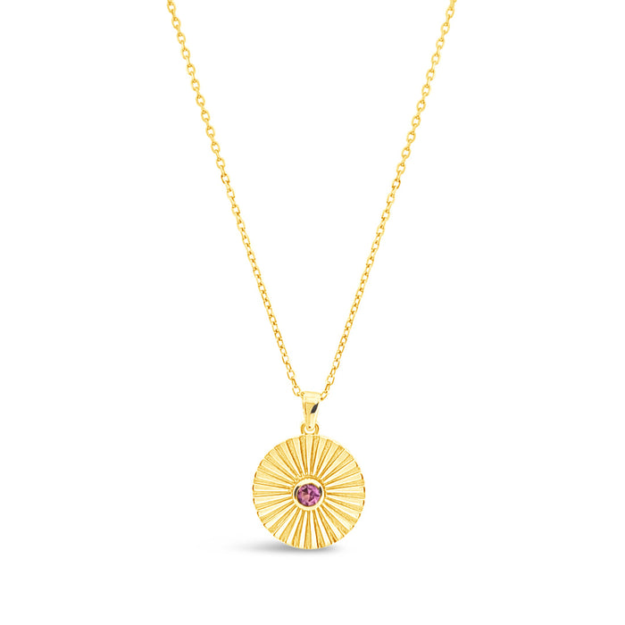 Pendentif médaillon-rose cz