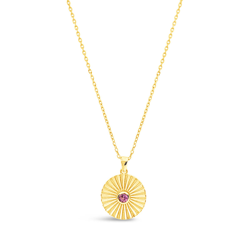 Medallion Pendant-Pink CZ