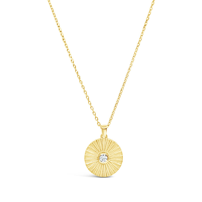 Pendentif médaillon blanc cz