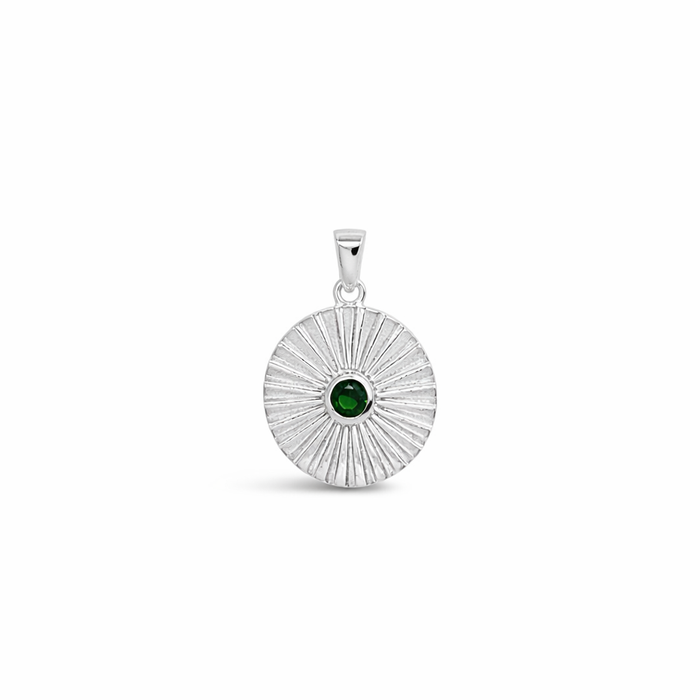 Medallion Pendant-Emerald CZ