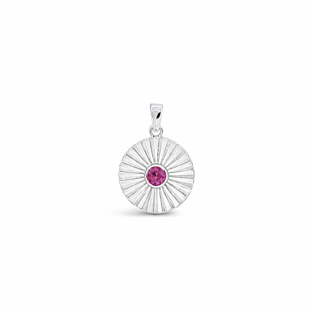 Medallion Pendant-Pink CZ