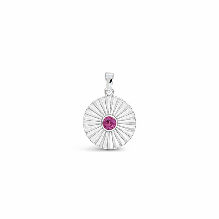Medallion Pendant-Pink CZ