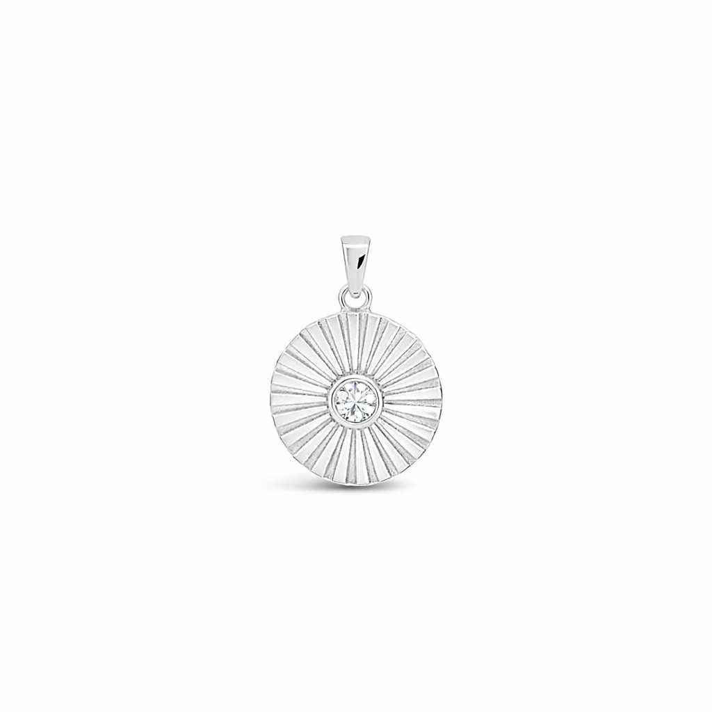 Medallion Pendant-White CZ