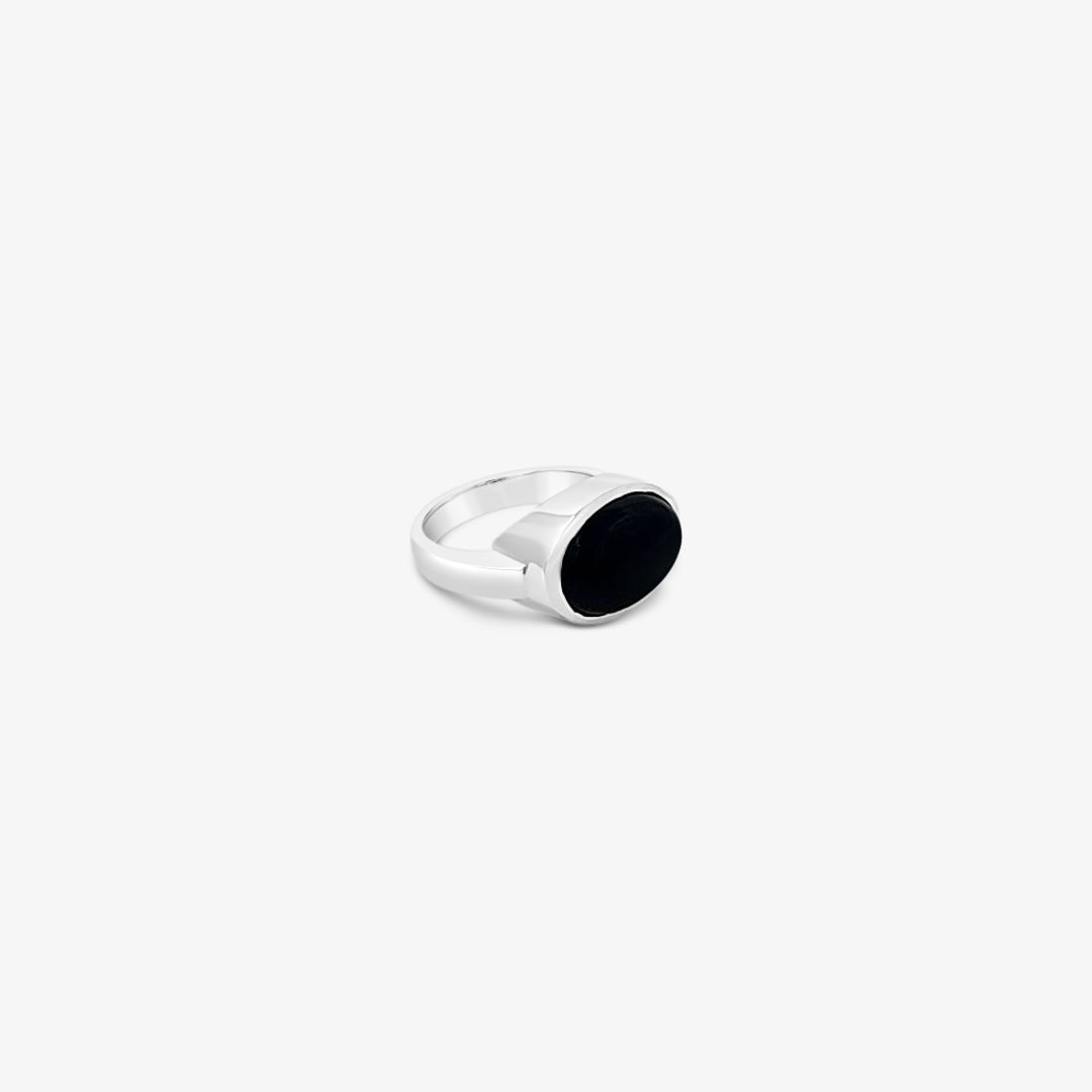 Oval Black Onyx Ring