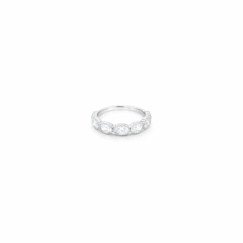 Oval CZ Band Ring