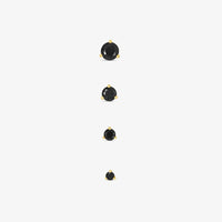 Three Prong Martini 1.00 CTW Black Studs - 10K Gold