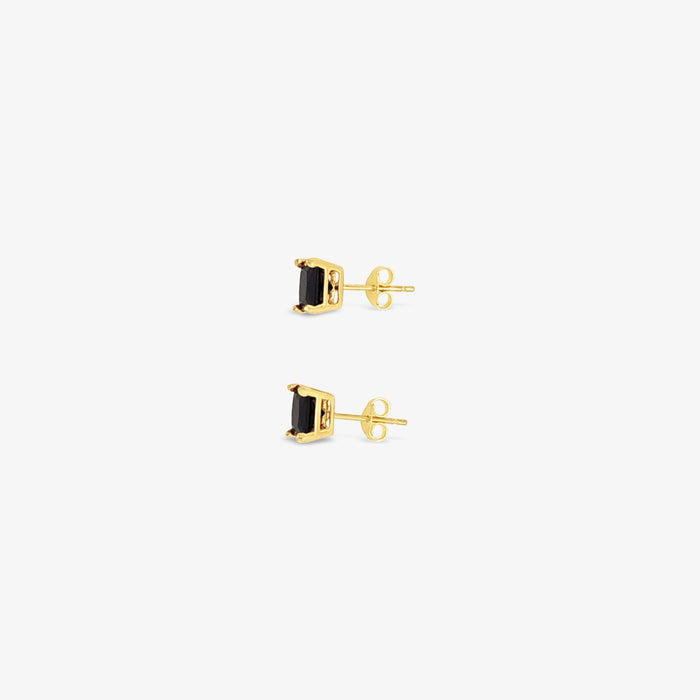 Princess 0.50 CTW Black Studs - 10K Gold