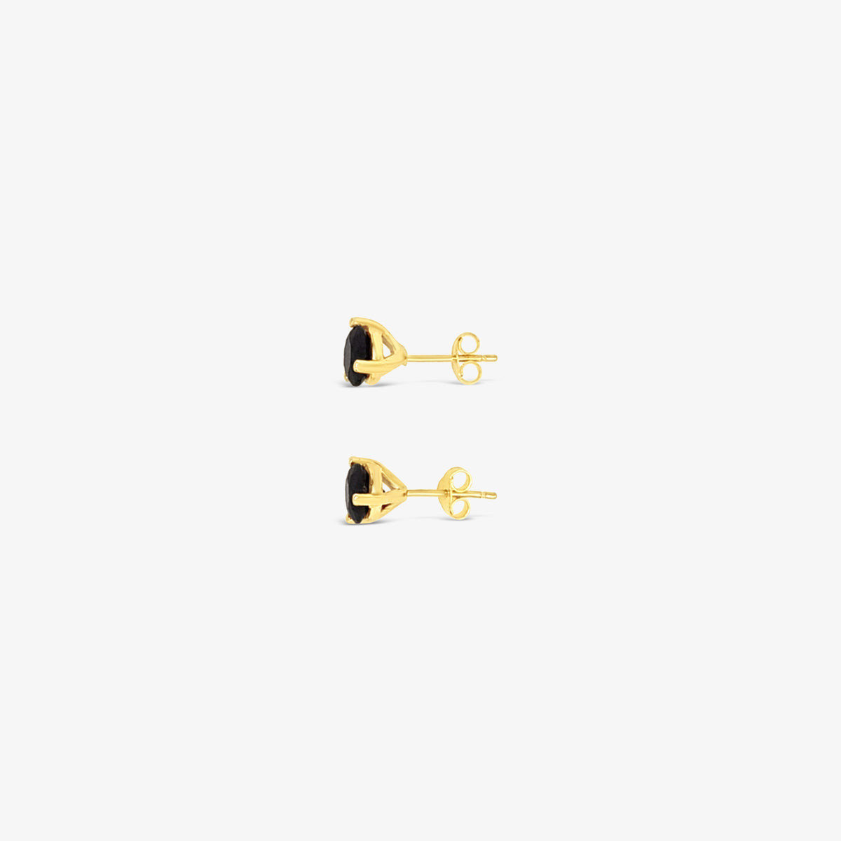 Three Prong Martini 1.00 CTW Black Studs - 10K Gold