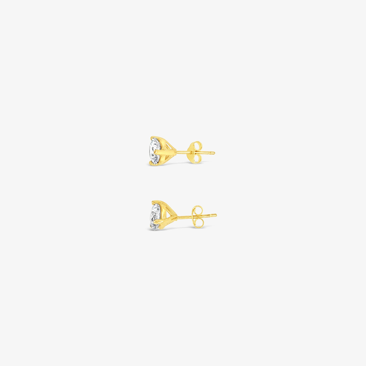 Three Prong Martini 1.00 CTW Studs - 10K Gold