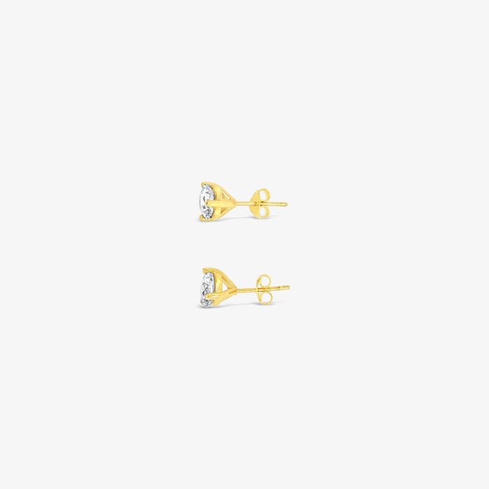 Three Prong Martini 1.00 CTW Studs - 10K Gold