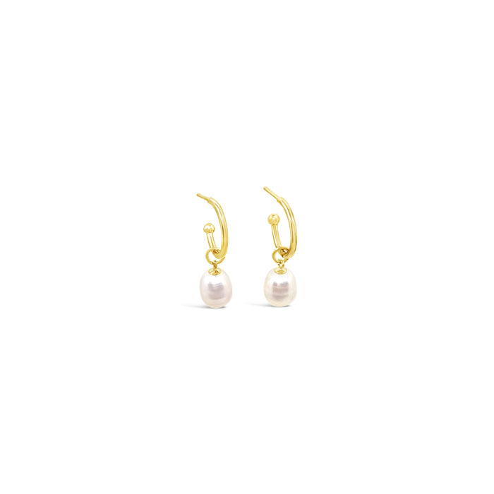 Freshwater Pearl 10mm Hoop Set-Gold