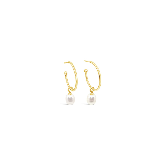 Freshwater Pearl 20mm Hoop Set-Gold