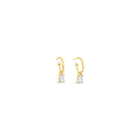 White CZ  10mm Hoop Set -Gold