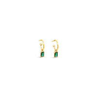 Emerald CZ 10mm Hoop Set-Gold
