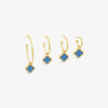 Clover Hoop Set 15mm - Turquoise -Gold
