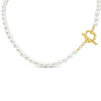 Heart Toggle Clasp with Freshwater Pearls Necklace
