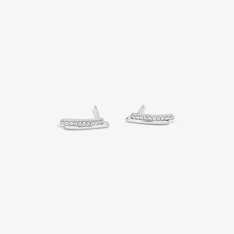 Boucle d'oreille double bâton CZ