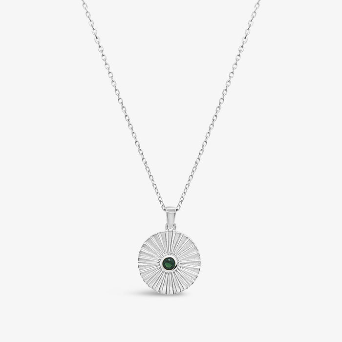 Medallion Pendant-Emerald CZ