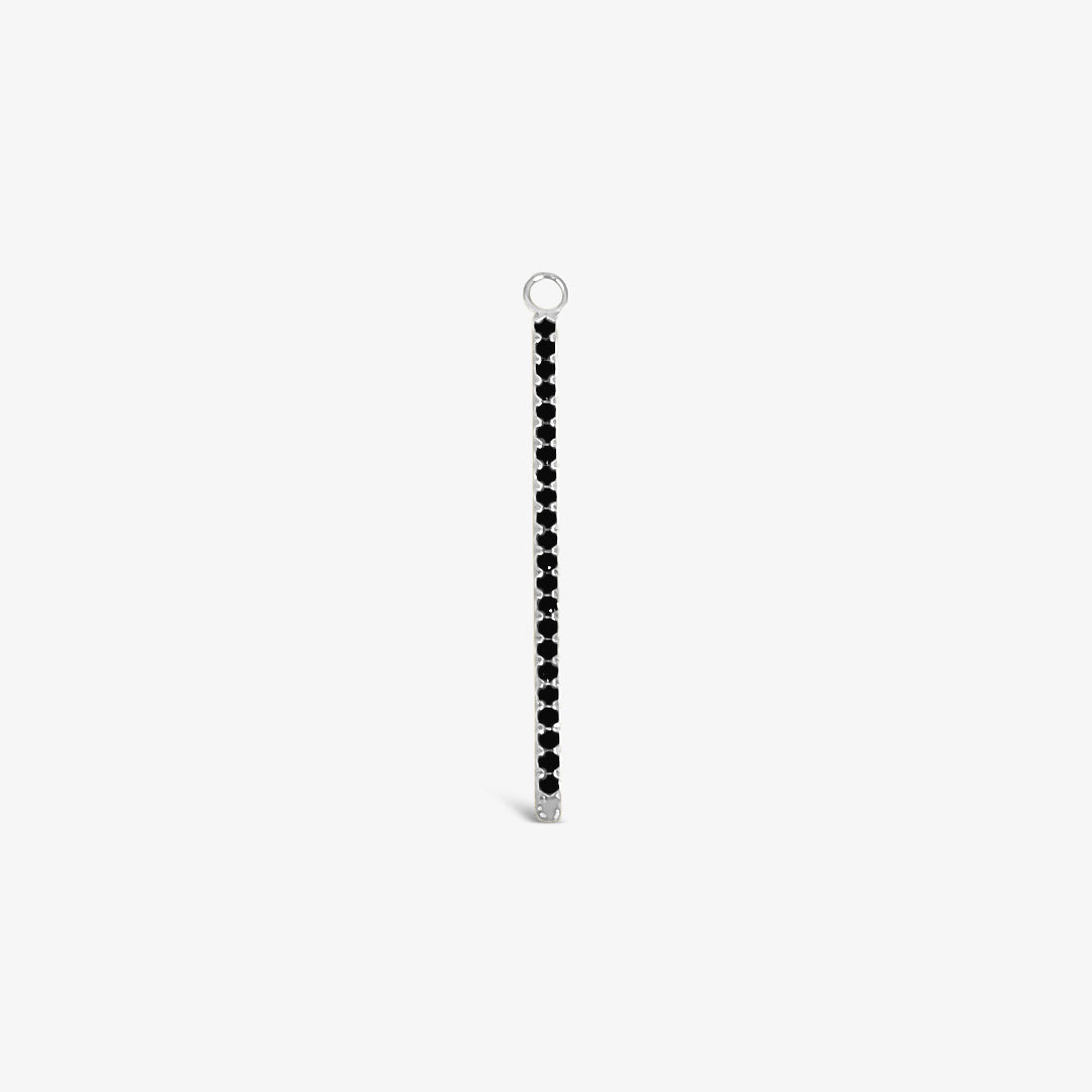 Single Earring Black CZ Charm Stick