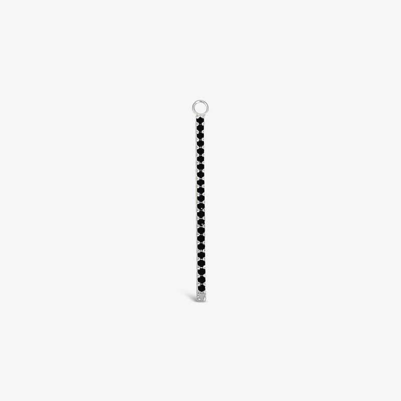 Single Earring Black CZ Charm Stick