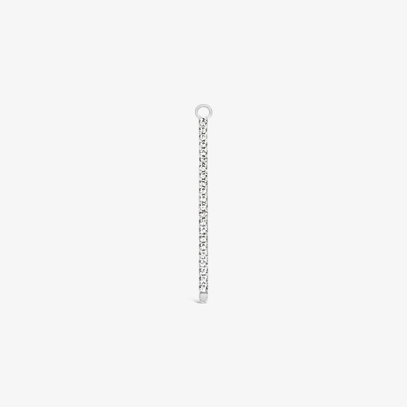 Single Earring White CZ Charm Stick