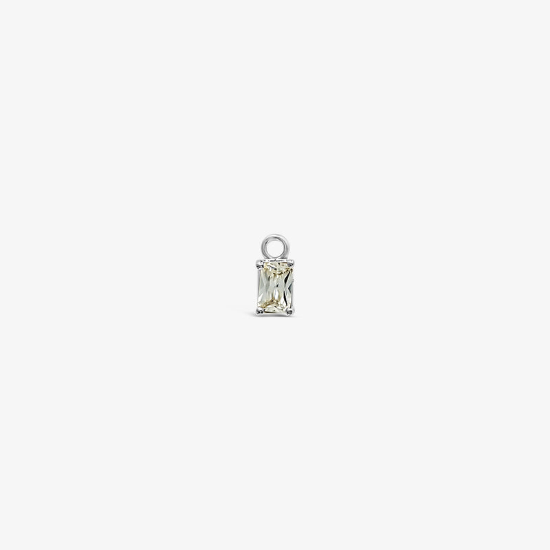 Single Earring Stone Charm-White