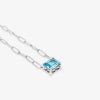 Paperclip Chain with Colored Stone-Blue Topaz