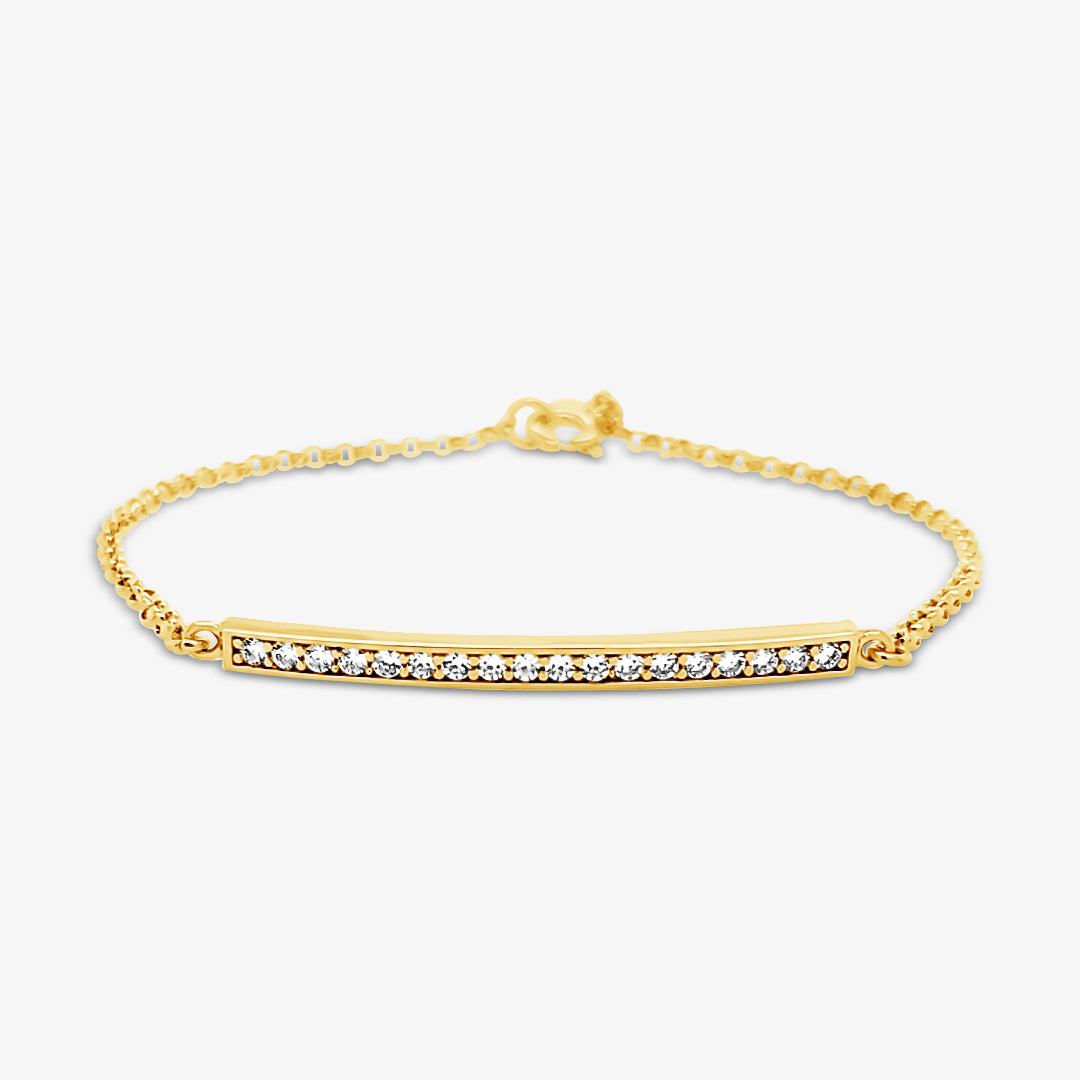 CZ Curved Bar Bracelet