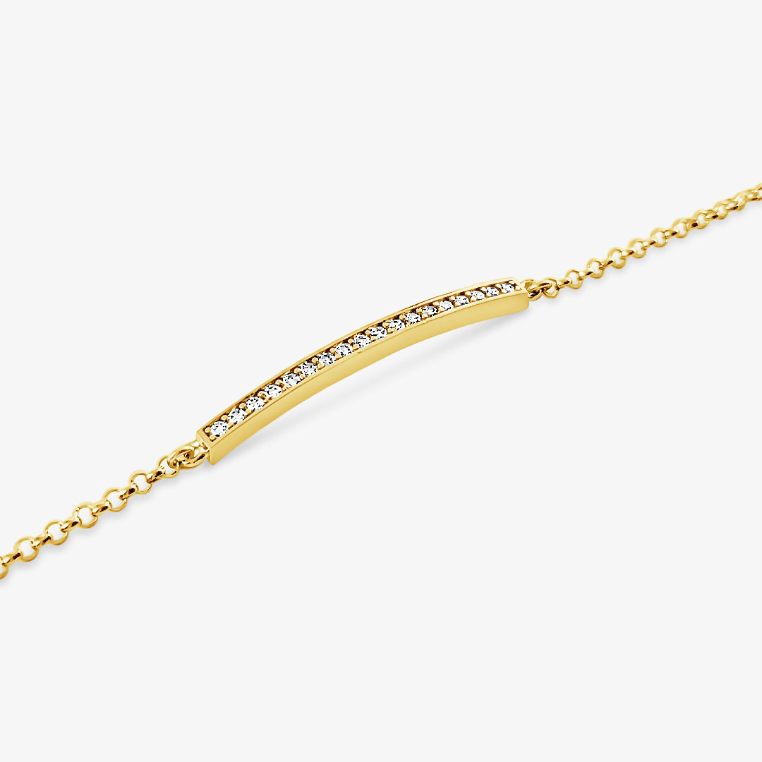 CZ Curved Bar Bracelet