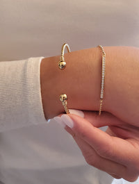 CZ Curved Bar Bracelet