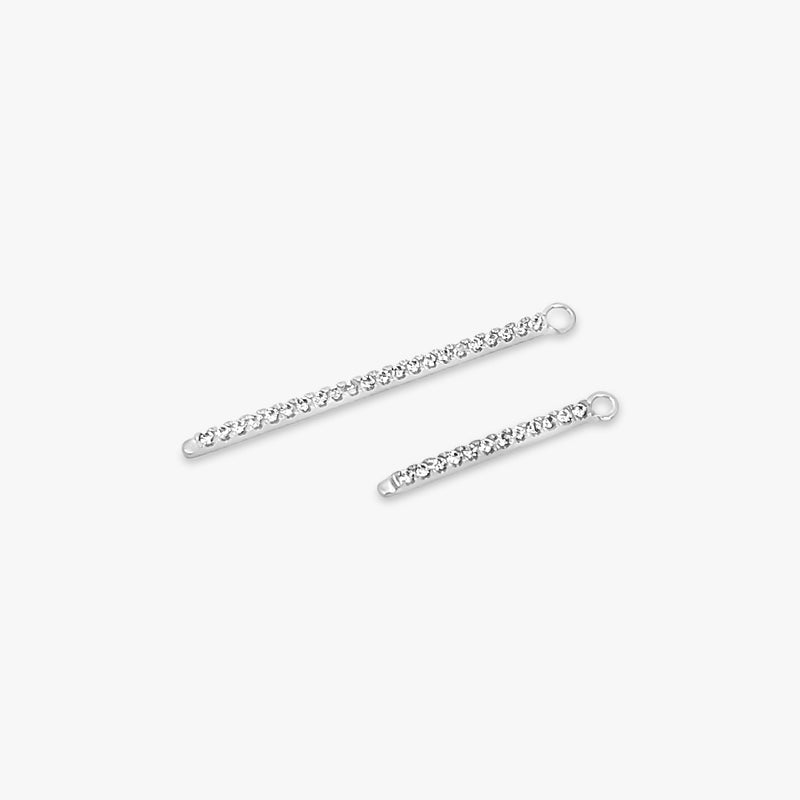 Single Earring White CZ Charm Stick