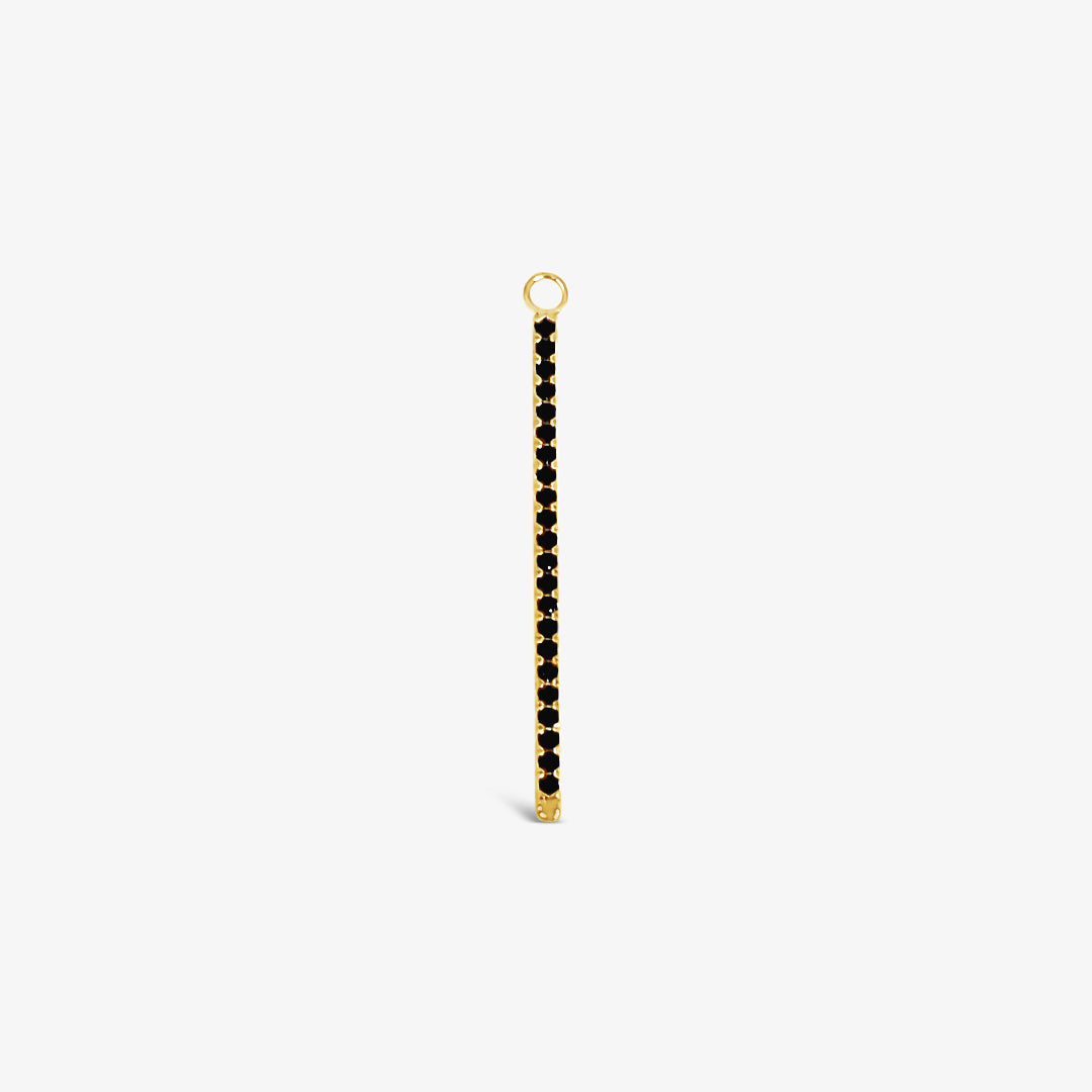 Single Earring Black CZ Charm Stick