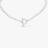 Heart Toggle Clasp with Freshwater Pearls Necklace