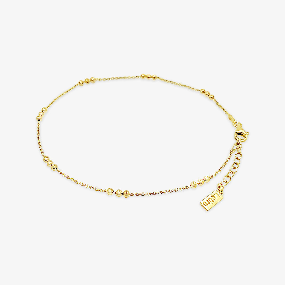 Diamond Cut Ball Bead Anklet