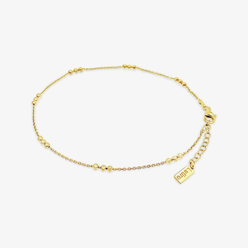 Diamond Cut Ball Bead Anklet