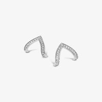 Boucles d'oreilles en forme de bréchet pavé cz