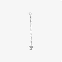 Single Earring Triangle CZ Charm with Chain