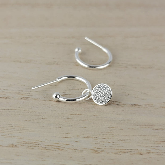 Single Earring Round CZ Charm
