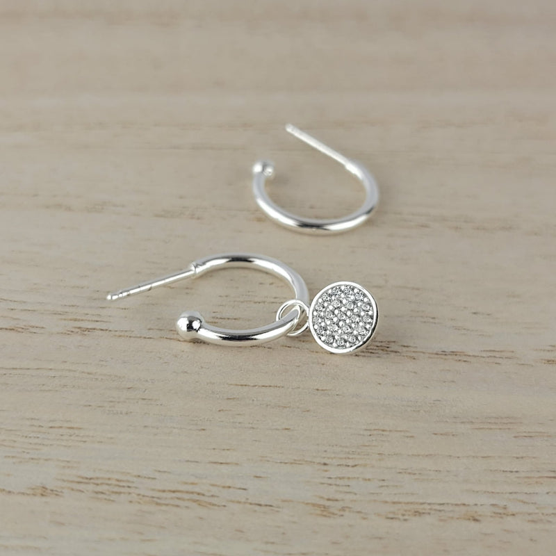 Boucle d'oreille unique breloque ronde CZ