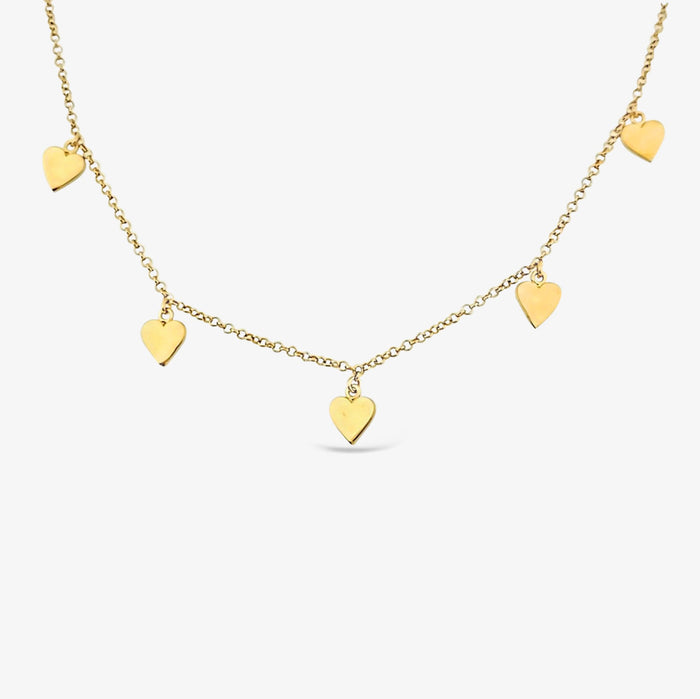 Collier à cinq coeurs