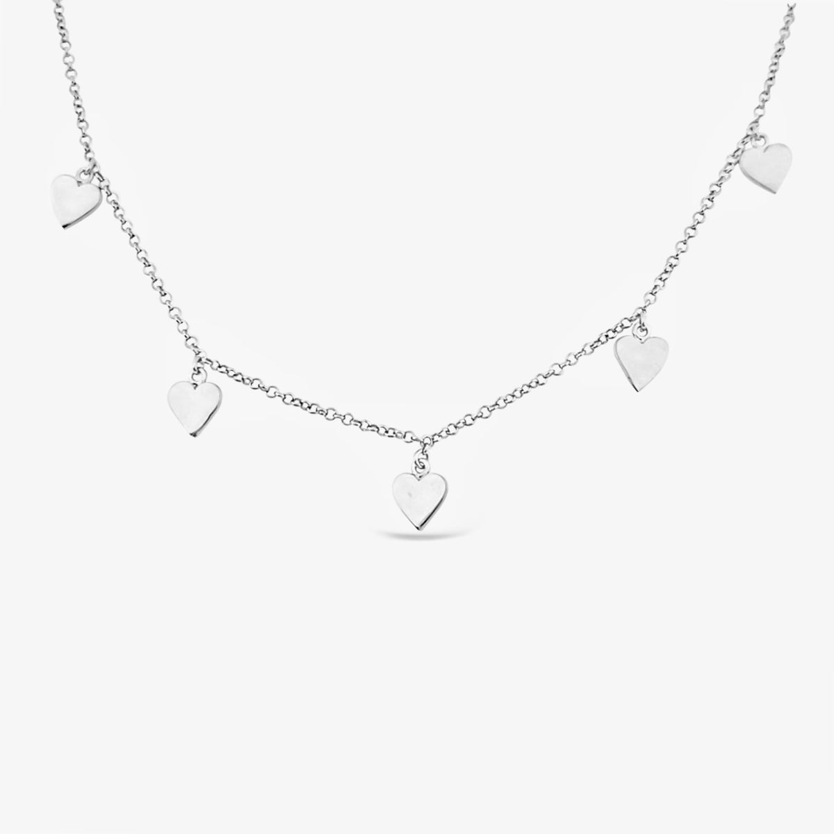 Five Dangling Hearts Necklace